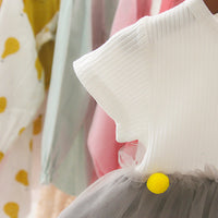 Load image into Gallery viewer, Baby Girls Color-blocking Muslin&amp;Ribbed Dresses Wholesale 22041915
