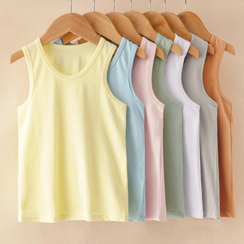 Baby Kid Unisex Solid Color Tank Tops Wholesale 22041917