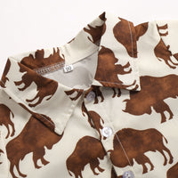 Load image into Gallery viewer, 2 Pieces Set Baby Kid Boys Cartoon Print Shirts And Solid Color Shorts Wholesale 220419174
