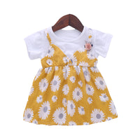 Load image into Gallery viewer, Baby Kid Girls Color-blocking Flower Print Dresses Wholesale 22041918
