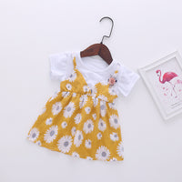 Load image into Gallery viewer, Baby Kid Girls Color-blocking Flower Print Dresses Wholesale 22041918
