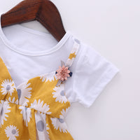 Load image into Gallery viewer, Baby Kid Girls Color-blocking Flower Print Dresses Wholesale 22041918
