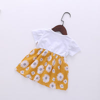Load image into Gallery viewer, Baby Kid Girls Color-blocking Flower Print Dresses Wholesale 22041918

