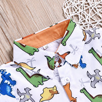 Load image into Gallery viewer, 2 Pieces Set Baby Kid Boys Dinosaur Cartoon Print Shirts And Solid Color Shorts Wholesale 22041920
