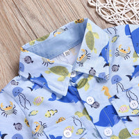 Load image into Gallery viewer, 2 Pieces Set Baby Kid Boys Cartoon Print Shirts And Solid Color Shorts Wholesale 22041921
