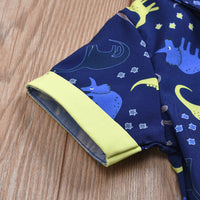 Load image into Gallery viewer, 2 Pieces Set Baby Kid Boys Dinosaur Cartoon Print Shirts And Solid Color Shorts Wholesale 22041922
