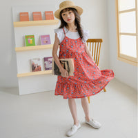 Load image into Gallery viewer, Kid Big Kid Girls Color-blocking Flower Print Dresses Wholesale 22041926
