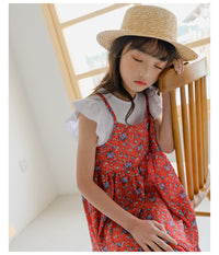 Load image into Gallery viewer, Kid Big Kid Girls Color-blocking Flower Print Dresses Wholesale 22041926
