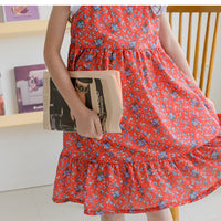 Load image into Gallery viewer, Kid Big Kid Girls Color-blocking Flower Print Dresses Wholesale 22041926
