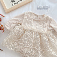 Load image into Gallery viewer, Baby Girls Solid Color Embroidered Rompers Wholesale 22041938

