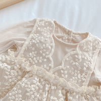 Load image into Gallery viewer, Baby Girls Solid Color Embroidered Rompers Wholesale 22041938
