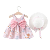 Load image into Gallery viewer, Baby Kid Girls Flower Bow Print Dresses Wholesale 22041939
