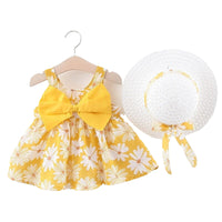 Load image into Gallery viewer, Baby Kid Girls Flower Bow Print Dresses Wholesale 22041939
