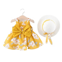 Load image into Gallery viewer, Baby Kid Girls Flower Bow Print Dresses Wholesale 22041939
