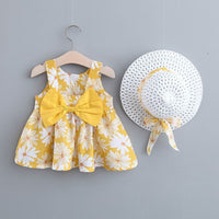 Load image into Gallery viewer, Baby Kid Girls Flower Bow Print Dresses Wholesale 22041939
