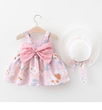 Load image into Gallery viewer, Baby Kid Girls Flower Bow Print Dresses Wholesale 22041939
