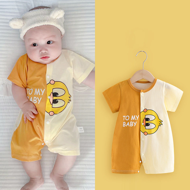 Baby Unisex Color-blocking Cartoon Jumpsuits Wholesale 22041942