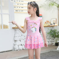 Load image into Gallery viewer, Kid Big Kid Girls Rainbow Cartoon Print Swimwears Wholesale 22041972
