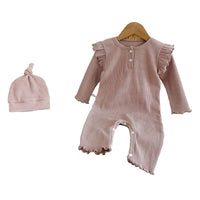Load image into Gallery viewer, Baby Kid Unisex Solid Color Muslin&amp;Ribbed Jumpsuits Wholesale 22041973
