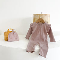 Load image into Gallery viewer, Baby Kid Unisex Solid Color Muslin&amp;Ribbed Jumpsuits Wholesale 22041973
