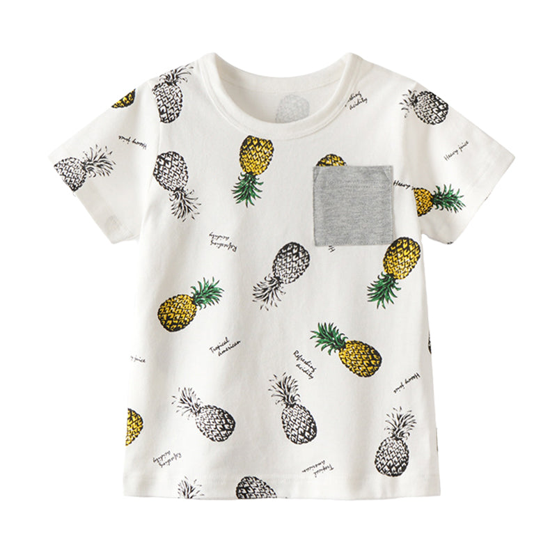 Baby Kid Unisex Letters Fruit Dinosaur Car Print T-Shirts Wholesale 22041981