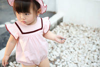 Load image into Gallery viewer, Baby Girls Solid Color Rompers And Accessories Hats Wholesale 22042208
