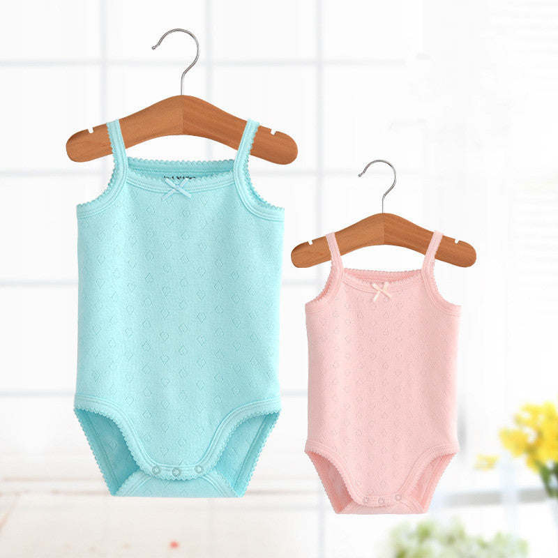 Baby Kid Girls Solid Color Rompers Wholesale 22042211