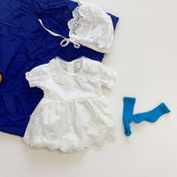 Load image into Gallery viewer, Baby Kid Girls Solid Color Flower Embroidered Rompers Wholesale 220422138
