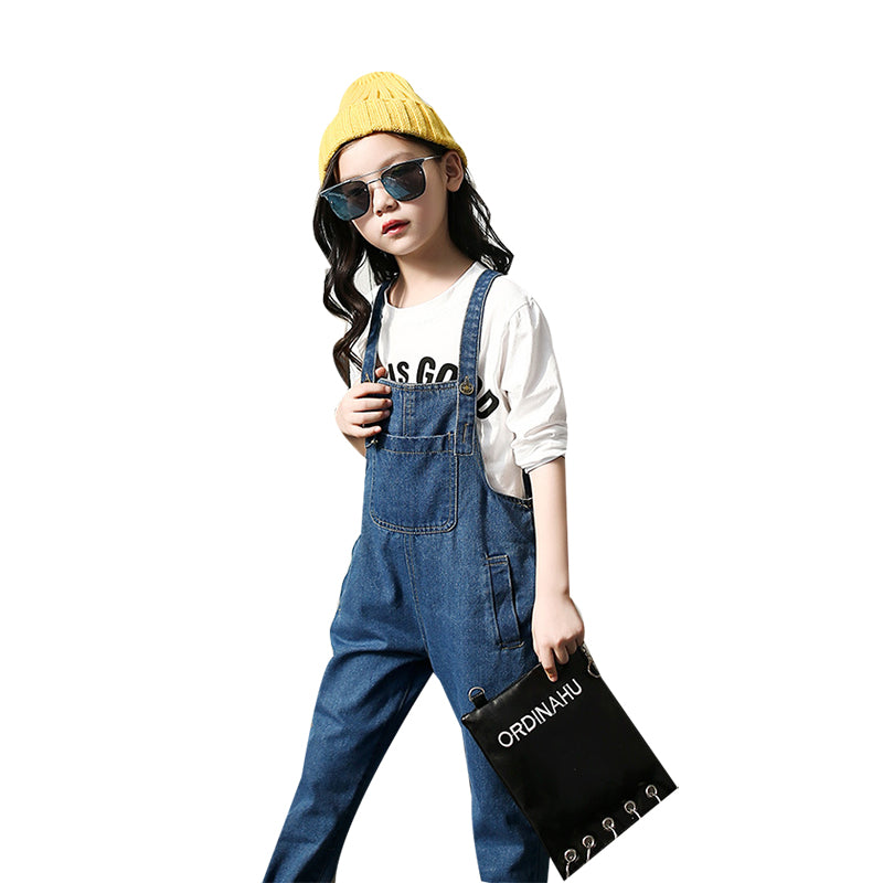 2 Pieces Set Kid Big Kid Girls Letters Tops And Solid Color Jumpsuits Wholesale 22042214
