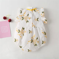 Load image into Gallery viewer, Baby Girls Flower Embroidered Rompers Wholesale 220422140
