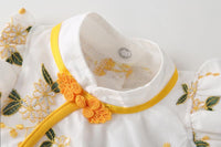 Load image into Gallery viewer, Baby Girls Flower Embroidered Rompers Wholesale 220422140
