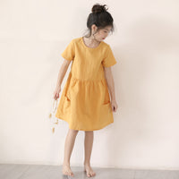 Load image into Gallery viewer, Kid Girls Solid Color Dresses Wholesale 220422156
