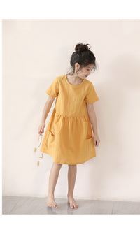 Load image into Gallery viewer, Kid Girls Solid Color Dresses Wholesale 220422156
