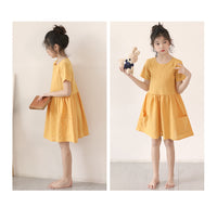 Load image into Gallery viewer, Kid Girls Solid Color Dresses Wholesale 220422156

