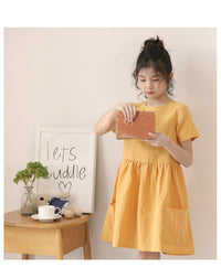 Load image into Gallery viewer, Kid Girls Solid Color Dresses Wholesale 220422156
