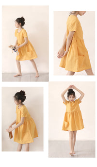 Load image into Gallery viewer, Kid Girls Solid Color Dresses Wholesale 220422156
