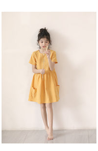 Load image into Gallery viewer, Kid Girls Solid Color Dresses Wholesale 220422156
