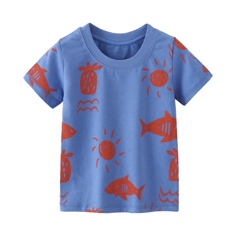 Baby Kid Boys Animals Cartoon Print T-Shirts Wholesale 220422158