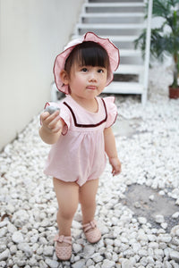 Load image into Gallery viewer, Baby Kid Girls Solid Color Rompers And Hats Wholesale 22042218
