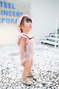 Load image into Gallery viewer, Baby Kid Girls Solid Color Rompers And Hats Wholesale 22042218
