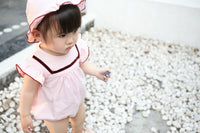 Load image into Gallery viewer, Baby Kid Girls Solid Color Rompers And Hats Wholesale 22042218
