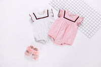 Load image into Gallery viewer, Baby Kid Girls Solid Color Rompers And Hats Wholesale 22042218
