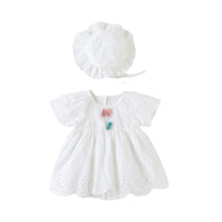 Load image into Gallery viewer, Baby Girls Solid Color Bow Rompers Wholesale 220422183
