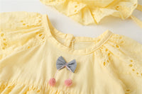Load image into Gallery viewer, Baby Girls Solid Color Bow Rompers Wholesale 220422183
