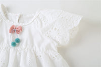 Load image into Gallery viewer, Baby Girls Solid Color Bow Rompers Wholesale 220422183
