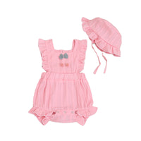 Load image into Gallery viewer, Baby Girls Solid Color Bow Rompers Wholesale 220422186
