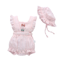 Load image into Gallery viewer, Baby Girls Solid Color Bow Rompers Wholesale 220422186
