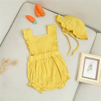 Load image into Gallery viewer, Baby Girls Solid Color Bow Rompers Wholesale 220422186
