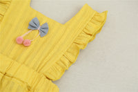 Load image into Gallery viewer, Baby Girls Solid Color Bow Rompers Wholesale 220422186
