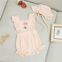 Load image into Gallery viewer, Baby Girls Solid Color Bow Rompers Wholesale 220422186
